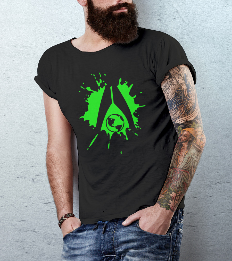 Mass Effect Alliance Green Globe Splat T-Shirt