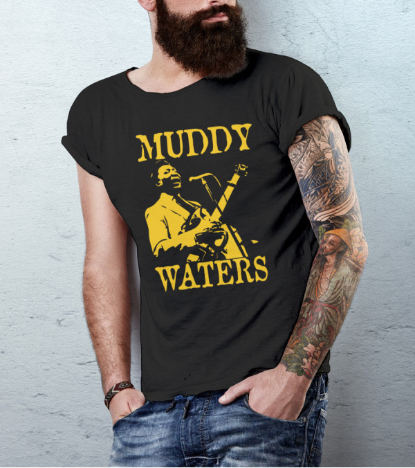 Muddy Waters Blues Guitarist Iconic Performance T-Shirt