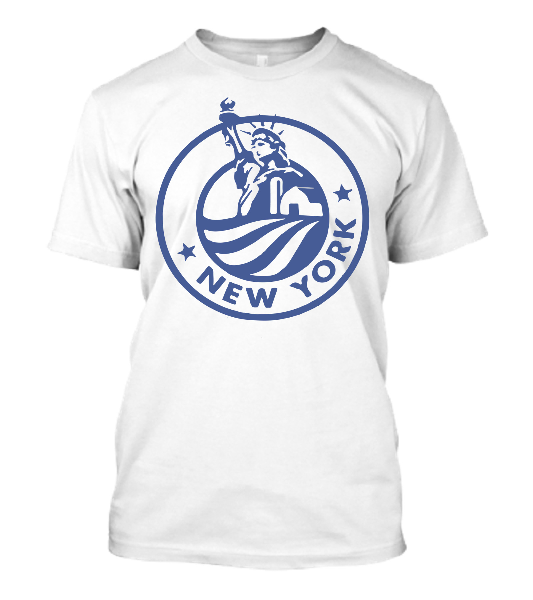 New York Statue Liberty Circle Emblem T-Shirt