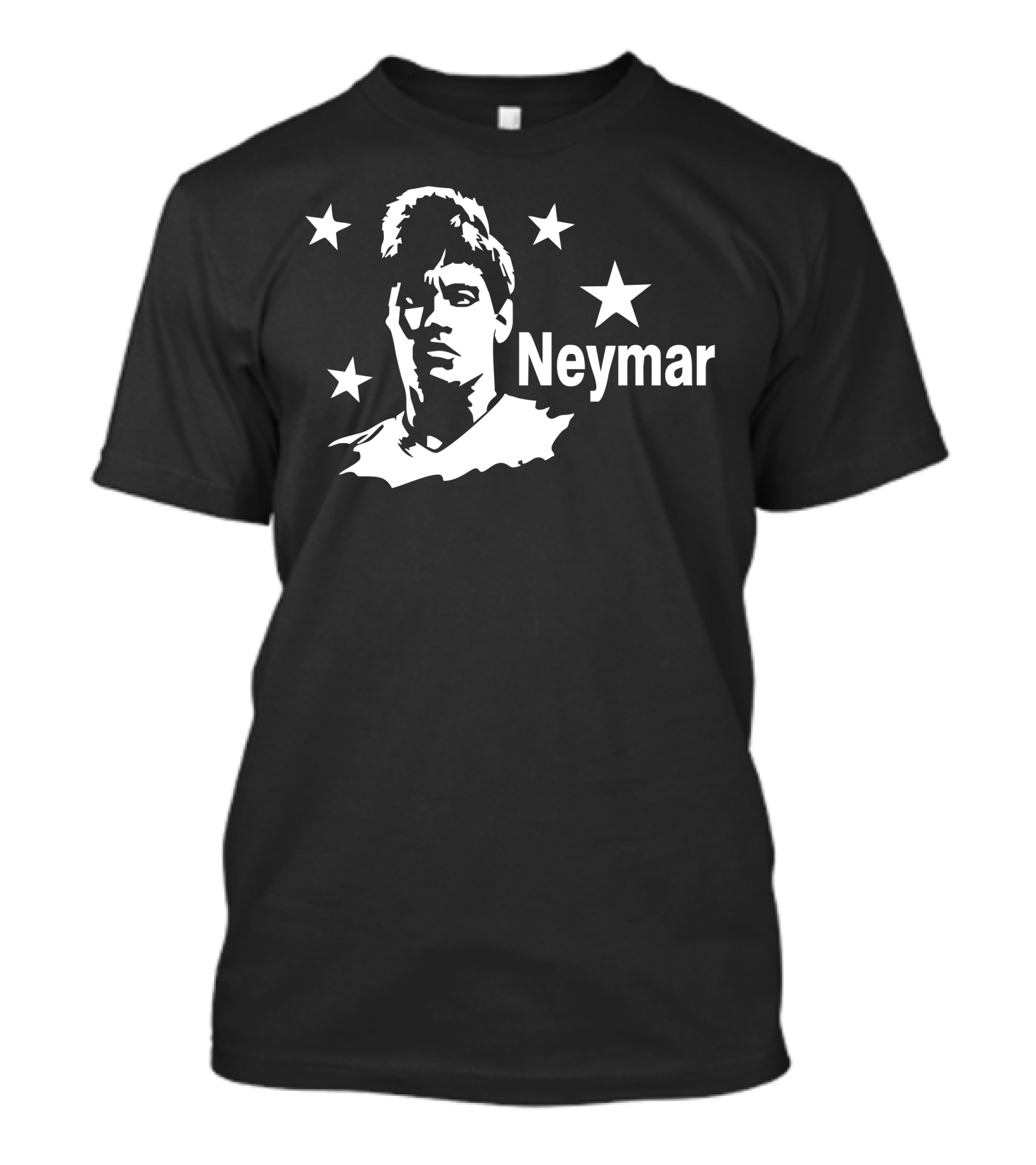 Neymar Soccer World Star Iconic Portrait With Stars T-Shirt