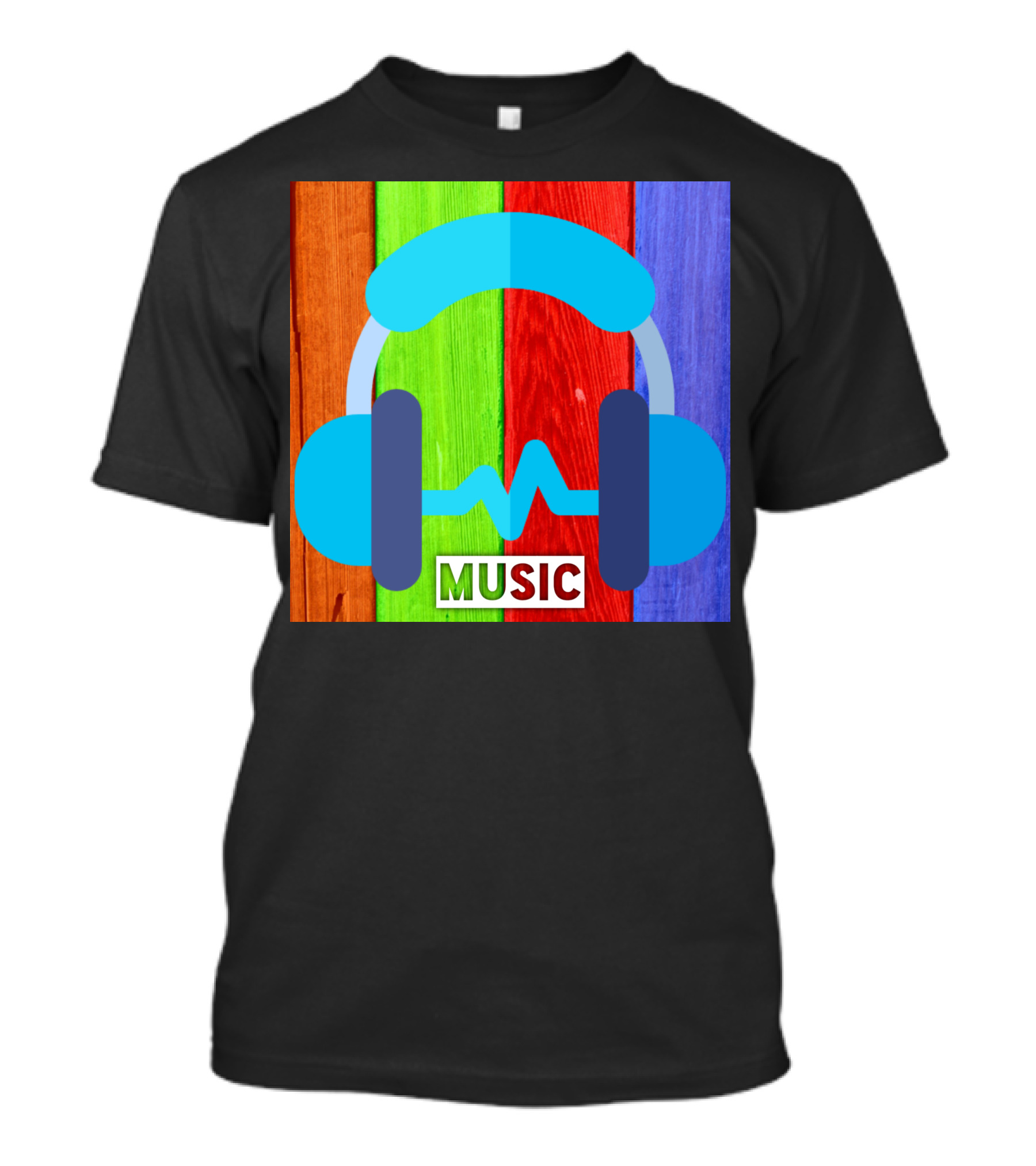 Party Wear Music Headphones Colorful Background T-Shirt