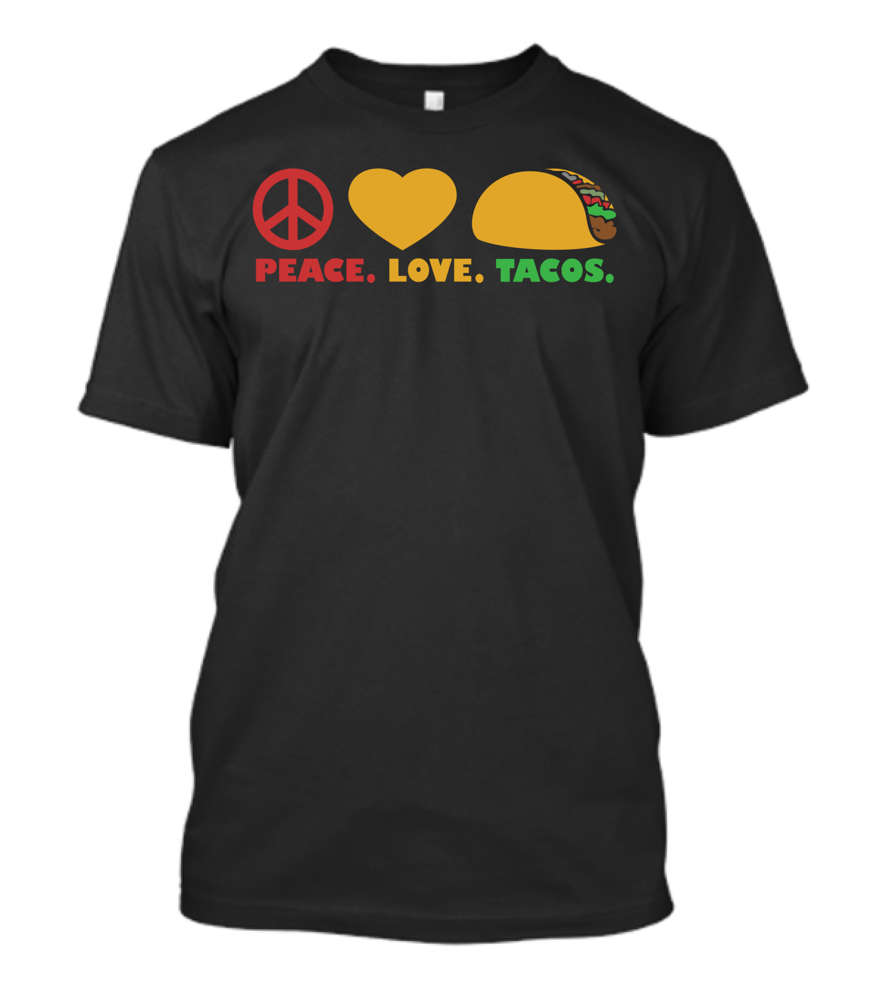 PEACE LOVE TACOS Peace Symbol Heart Taco T-Shirt