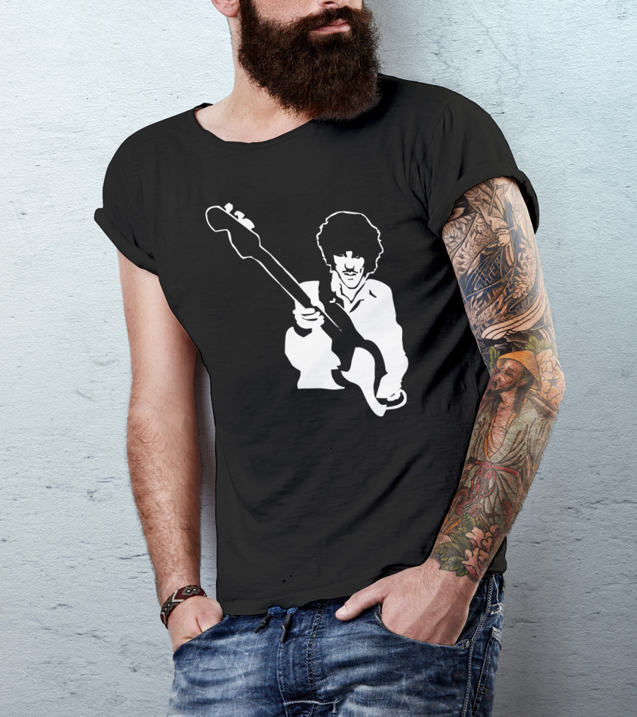 Phil Lynott Bass Guitar Iconic Rock T-Shirt