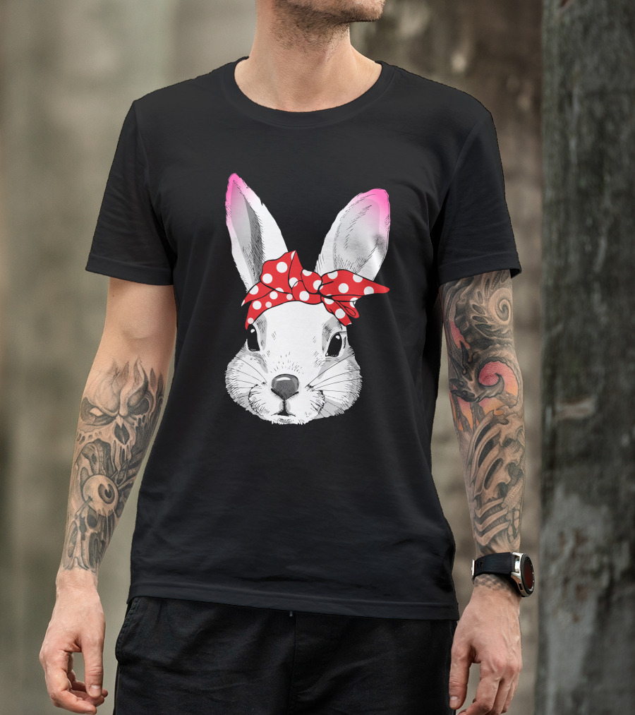 Rabbit With Red Polka Dot Bandana T-Shirt