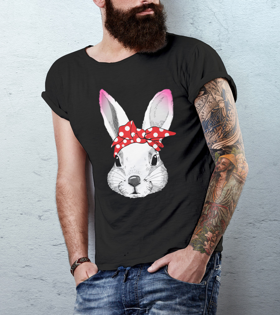 Rabbit With Red Polka Dot Bandana T-Shirt