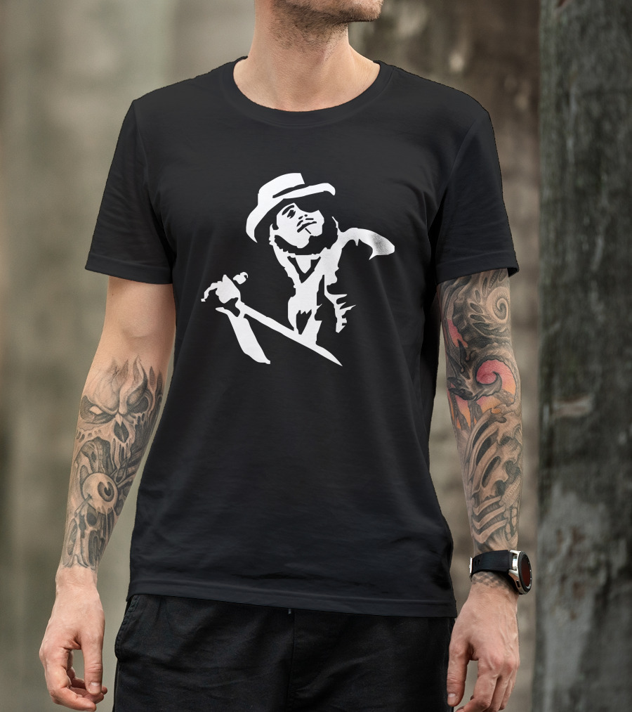 Ronnie Van Zant Silhouette With Microphone And Hat T-Shirt