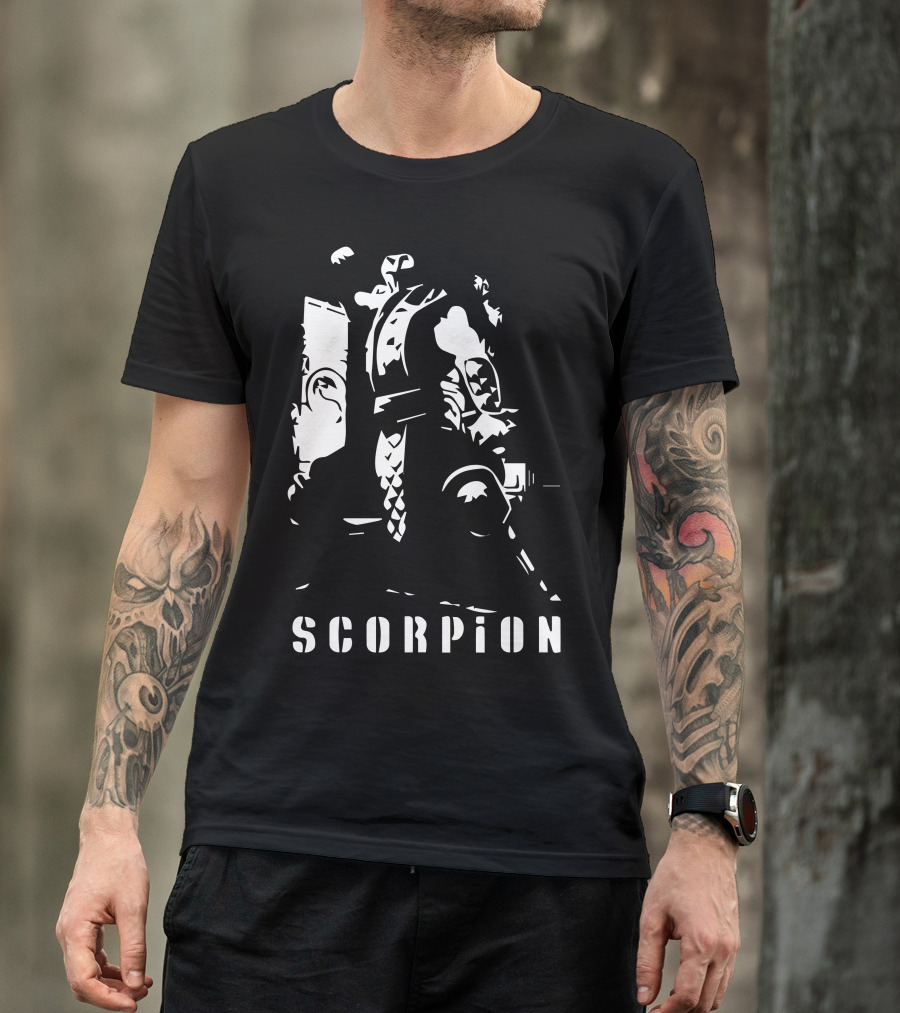 Scorpion Mortal Kombat Ninja Character Stencil T-Shirt