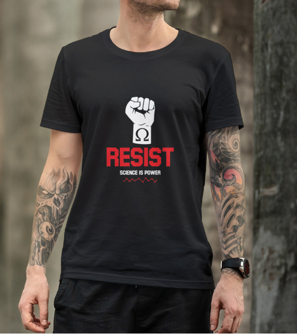 Resist Omega Fist Science Is Power T-Shirt