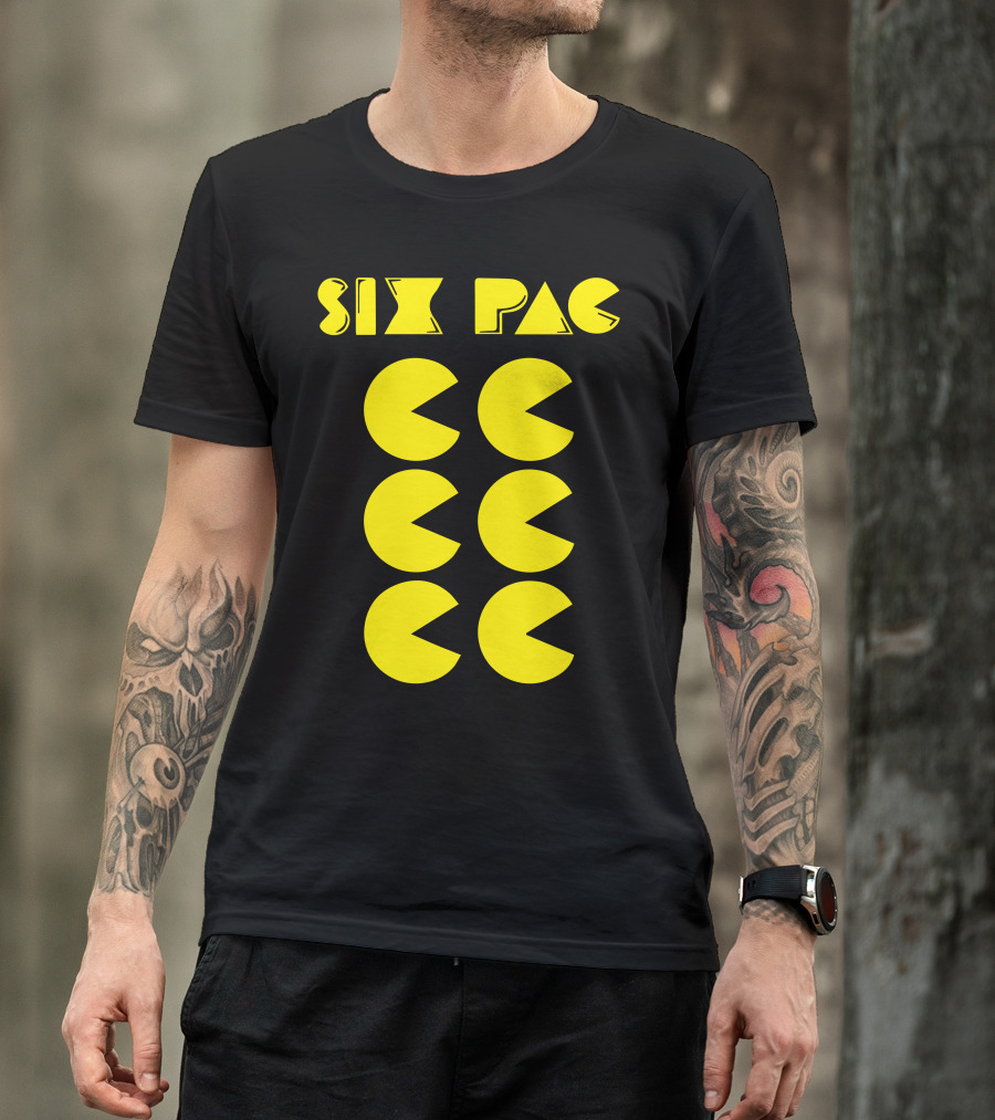 Six Pac Retro Style Yellow Icons T-Shirt