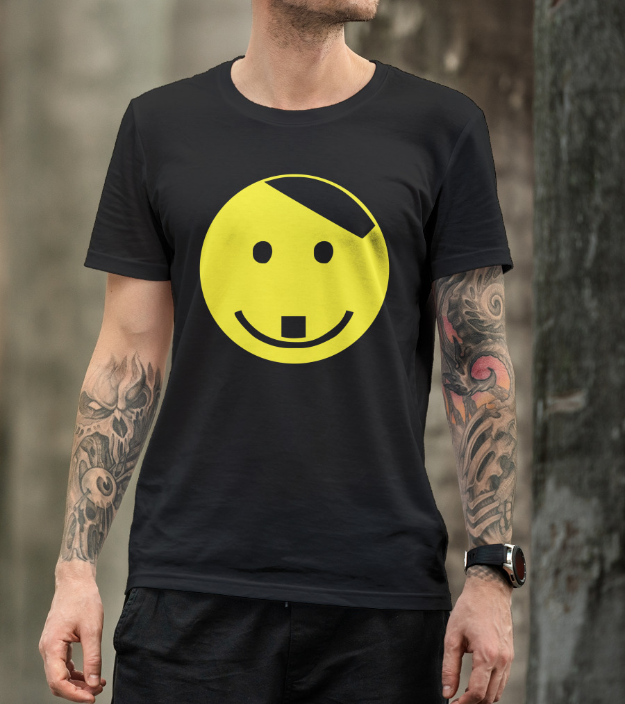 Smiley Face Adolf Hitler Icon With Yellow And Black Elements T-Shirt