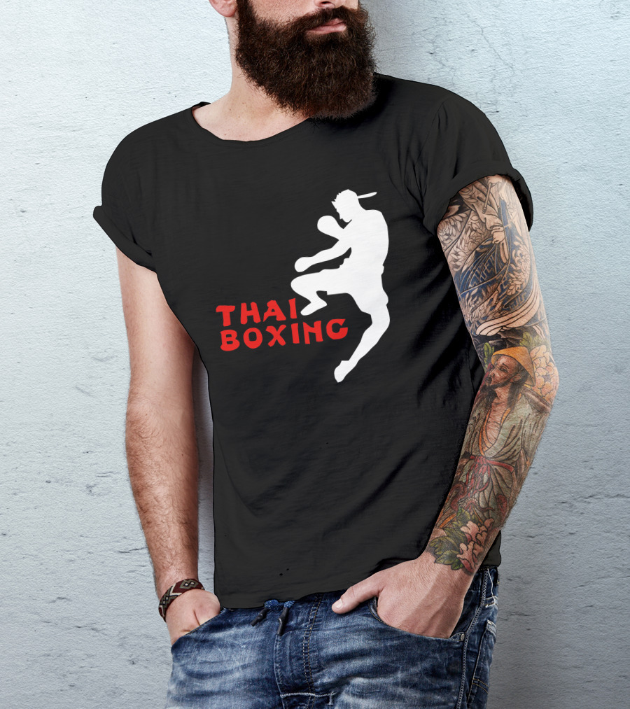 Thai Boxing Kick Martial Art Combattimento Sport T-Shirt