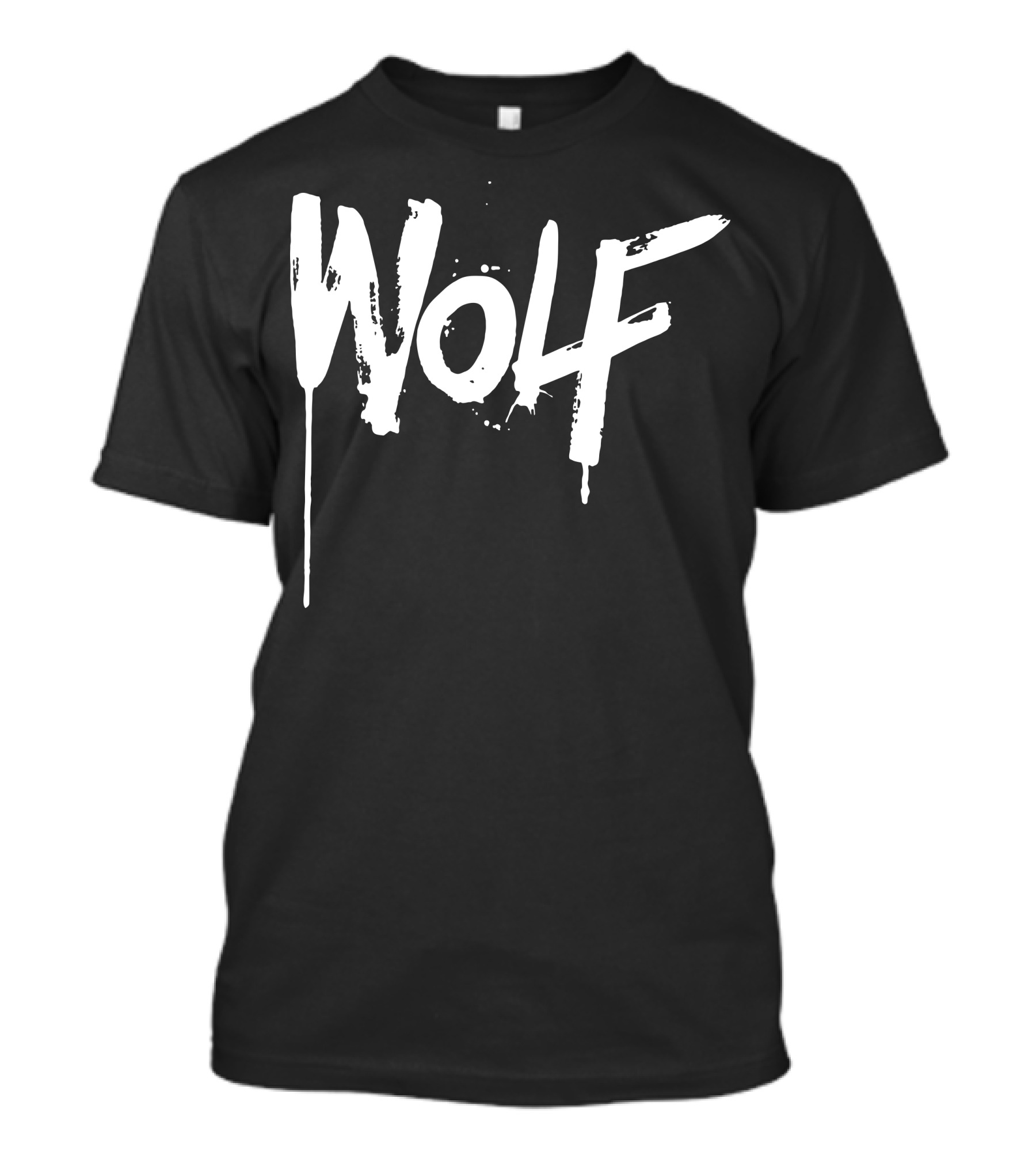 Wolf Wild Animal Text Grunge T-Shirt