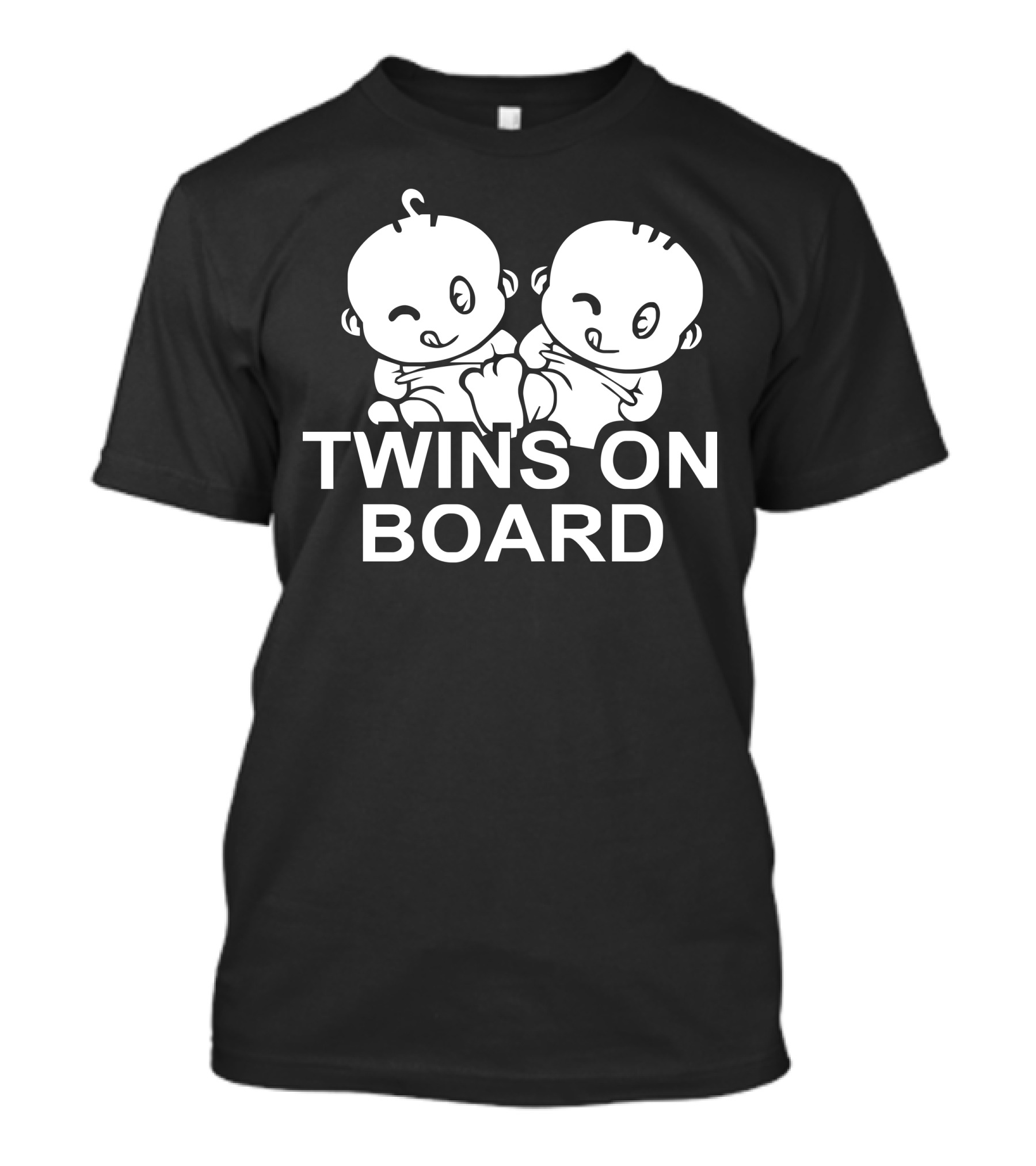 Twins On Board Baby Cartoon Twins T-Shirt