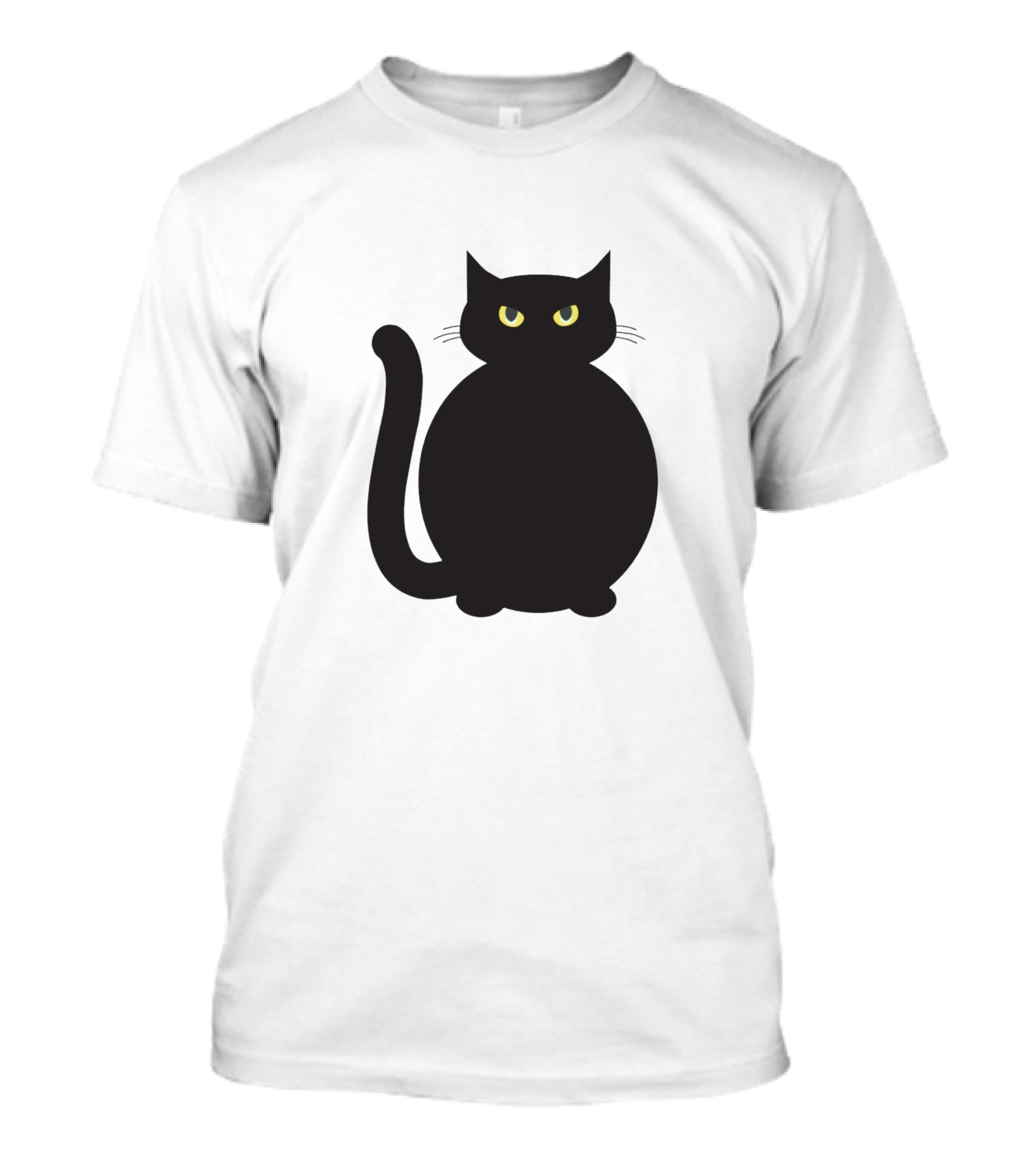 Big Fat Cat Glowing Eyes Dark T-Shirt