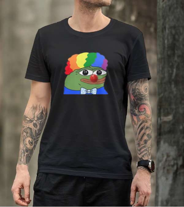Honk Honk Pepe Clown Meme Rainbow Wig Nose T-Shirt