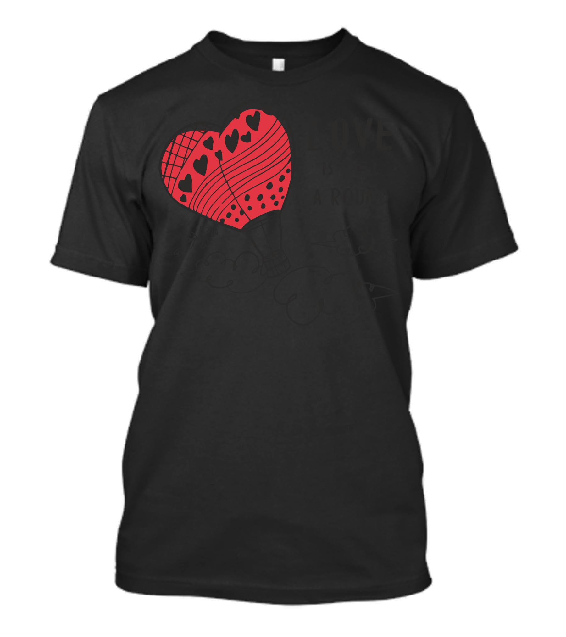 Love Is All Around Hot Air Balloon Hearts T-Shirt