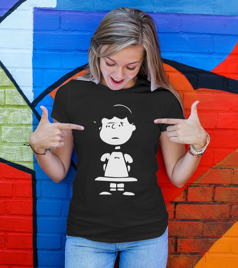 Mafalda Snoopy Linus Fumetti CartoonFumetti Peanuts Character Black And White Graphic Lucy Van Pelt T-Shirt