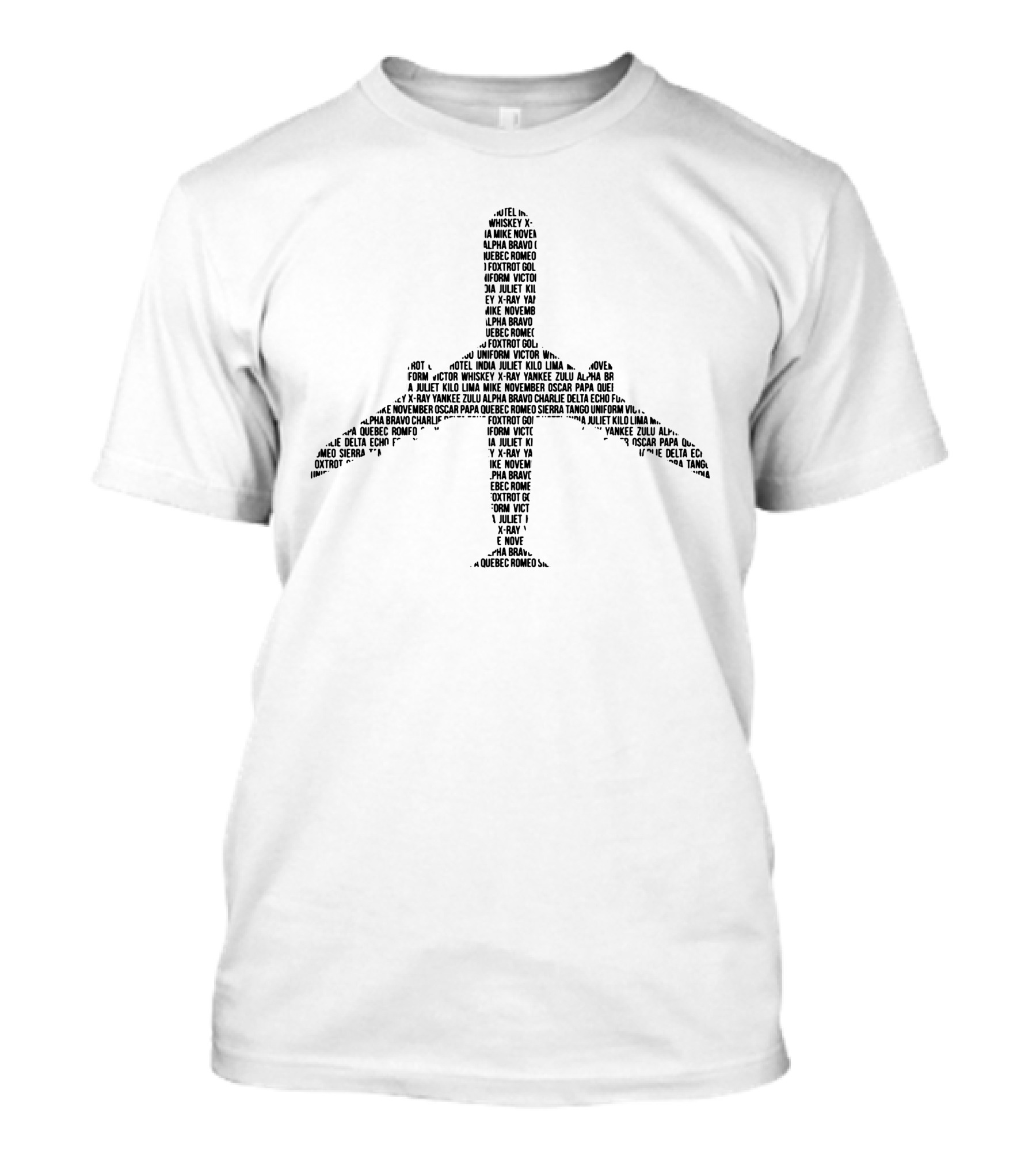 Pilot Phonetic Alphabet Plane Shape Icon Whiskey Tango Uniform Quebec Foxtrot Charlie Echo T-Shirt