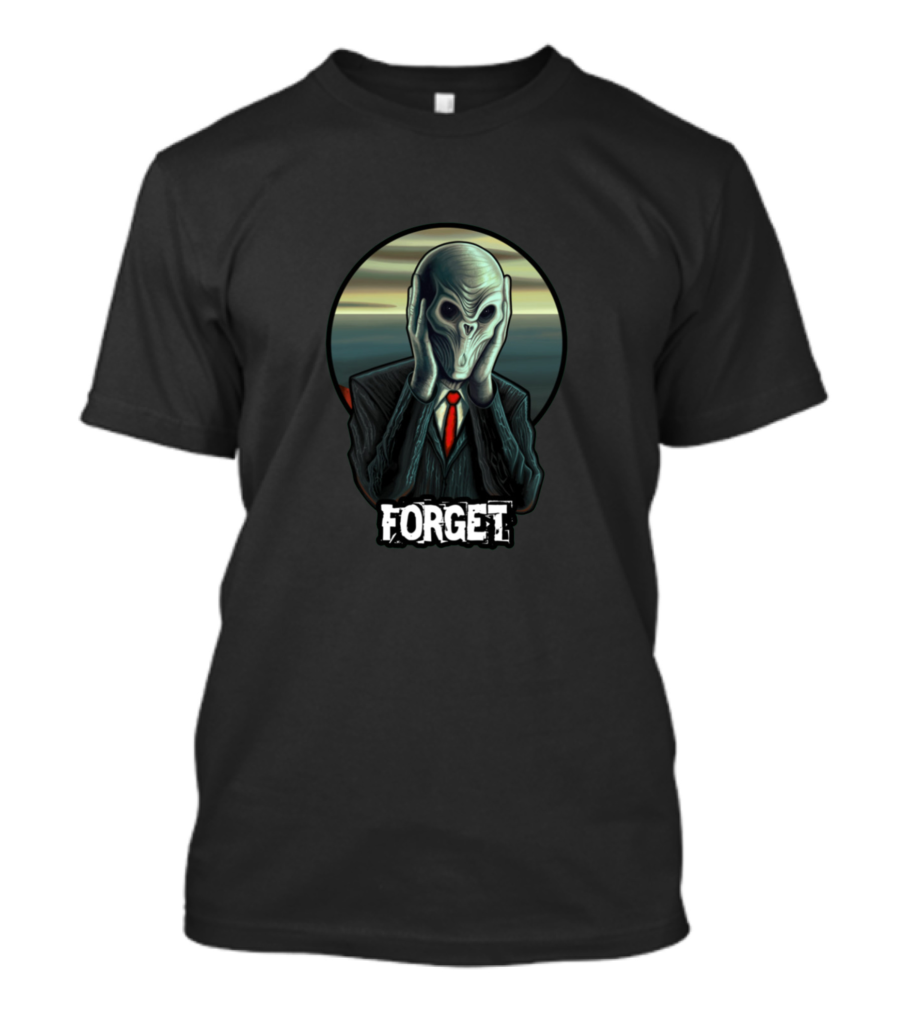 Forget Silent Scream Alien Visage In Suit T-Shirt