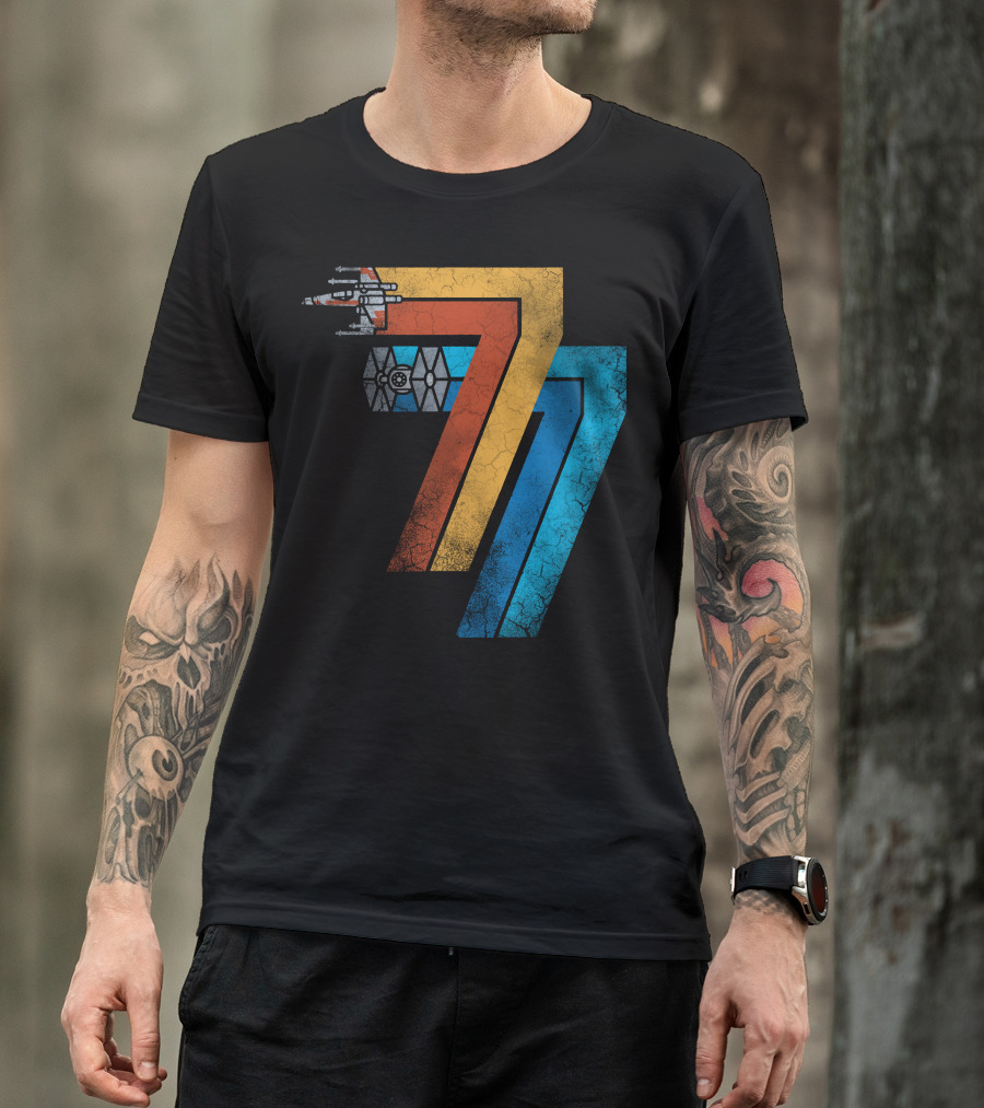 Star Wars 1977 X-Wing TIE Fighter Vintage Galaxy T-Shirt