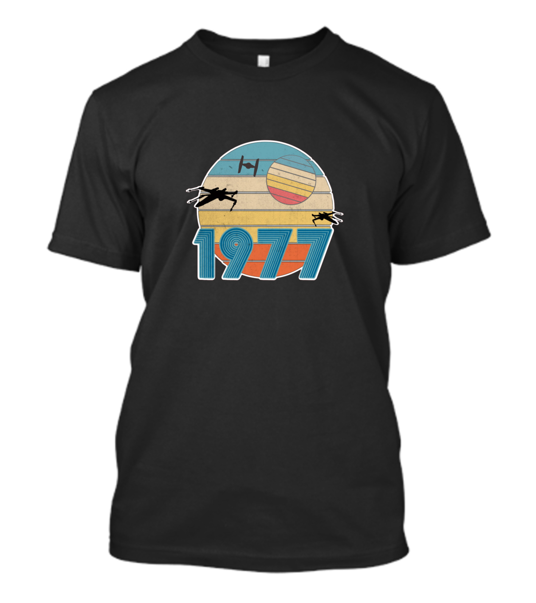 1977 Star Wars Vintage Sunset TIE Fighter X-Wing Retro T-Shirt
