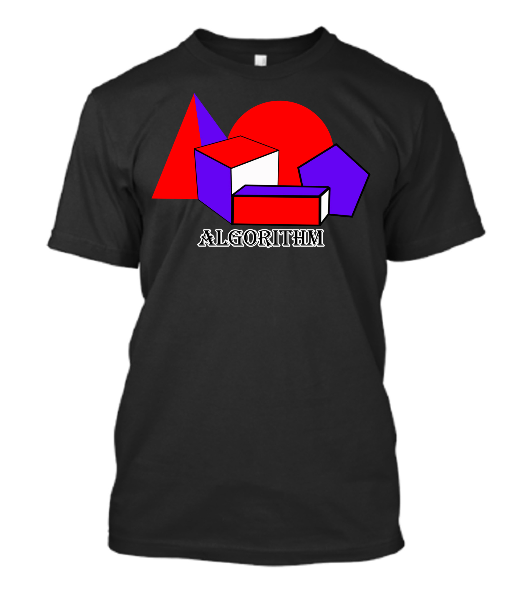 Algorithm Geometric Shapes Cube Triangle Circle Pentagon T-Shirt