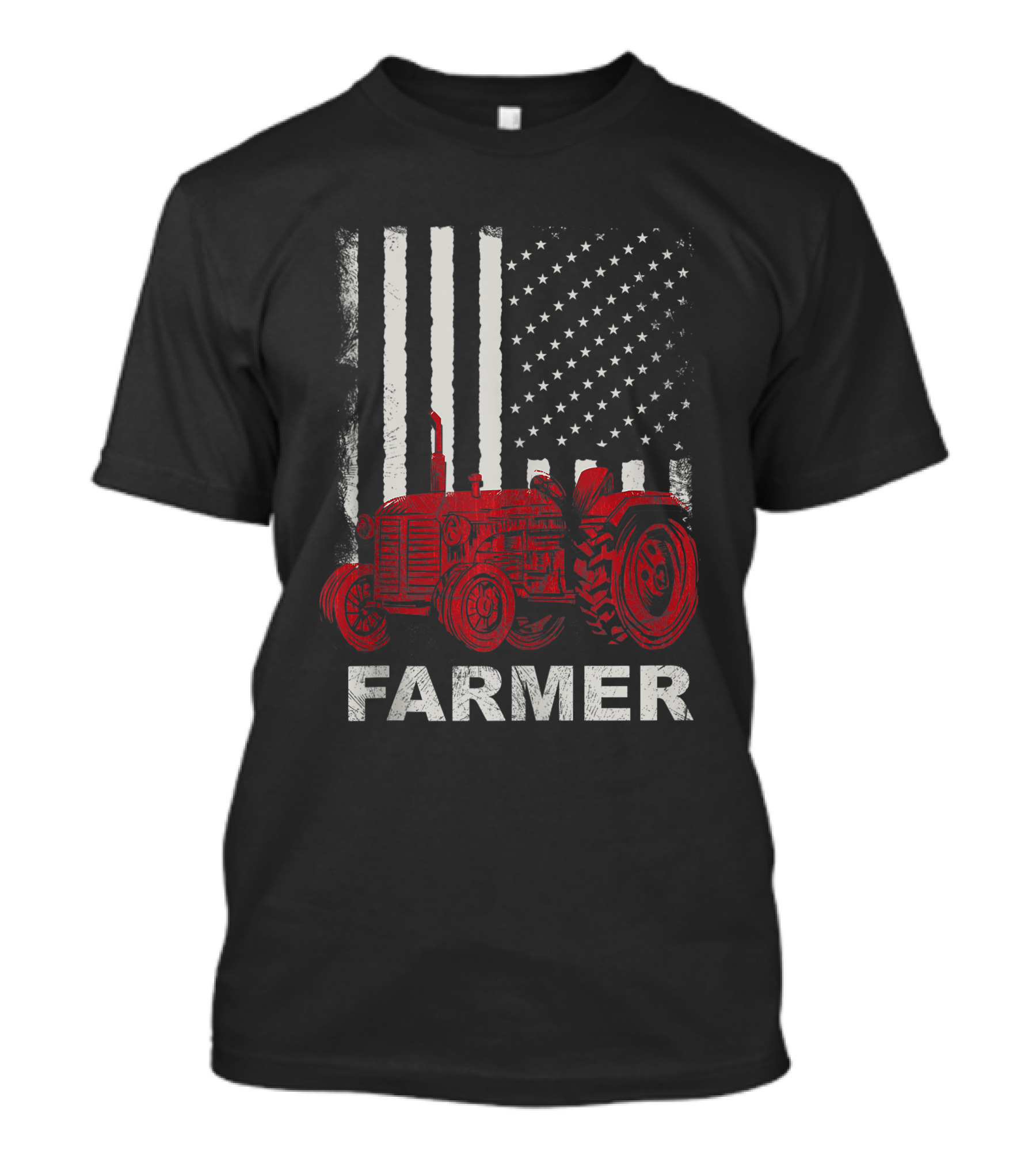 Farmer American Flag Tractors Vintage Patriotic Farming T-Shirt