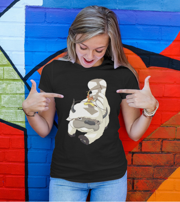Avatar Aang Riding Appa Sky Bison T-Shirt