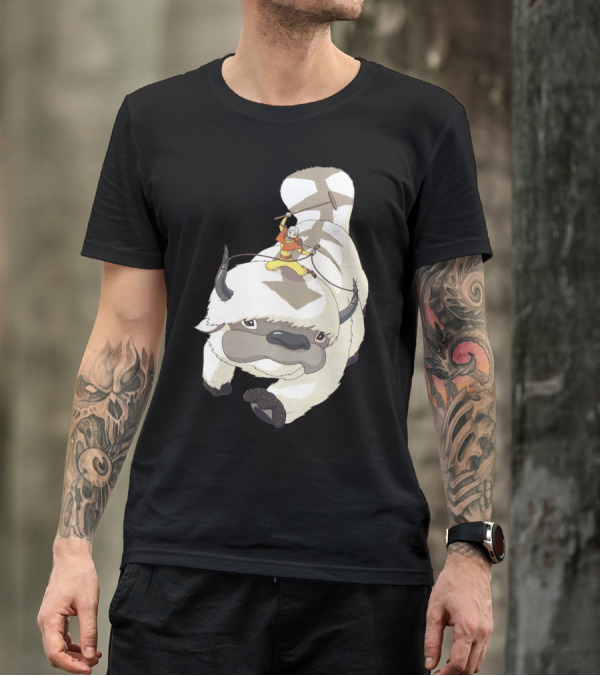 Avatar Aang Riding Appa Sky Bison T-Shirt