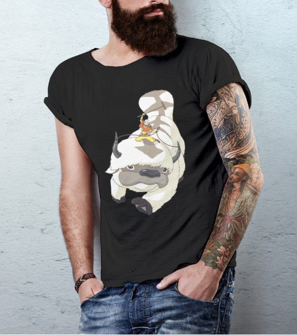 Avatar Aang Riding Appa Sky Bison T-Shirt