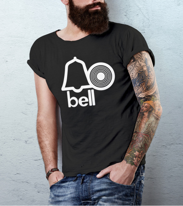 Bell Logo Circle Design White T-Shirt
