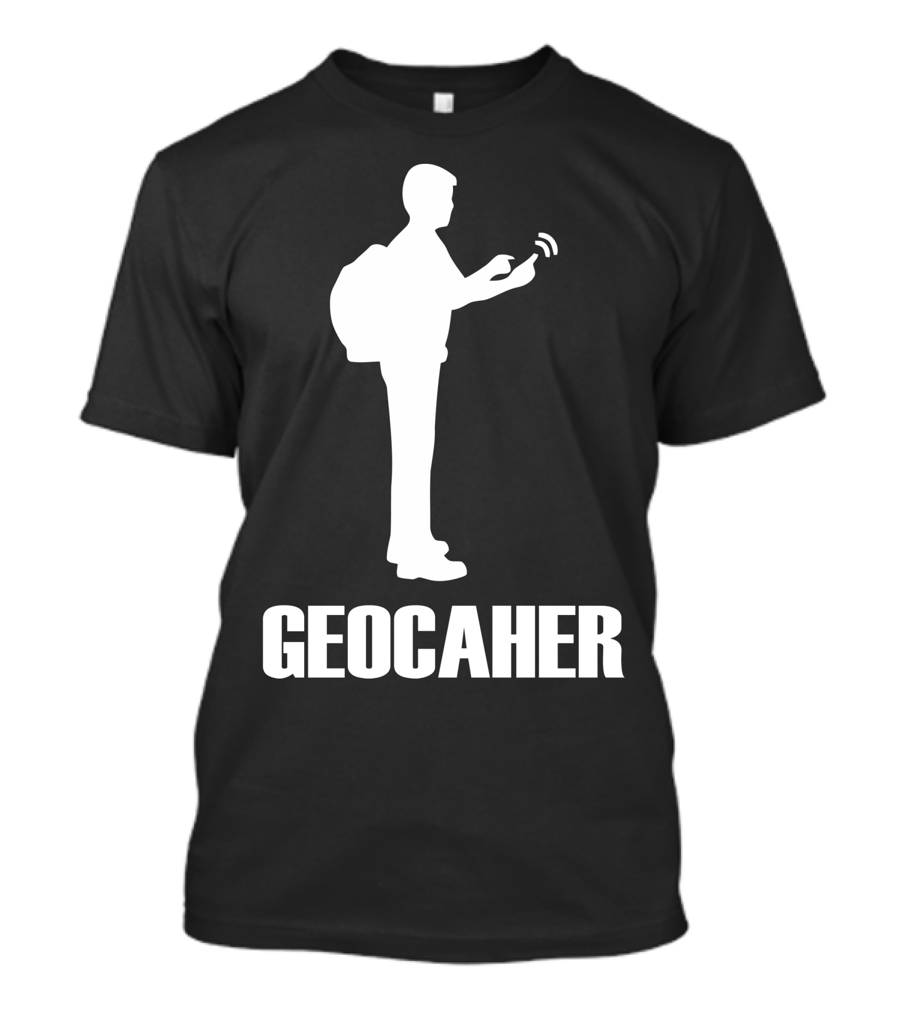 GEOCACHER Explorer Silhouette Backpack GPS Signal T-Shirt