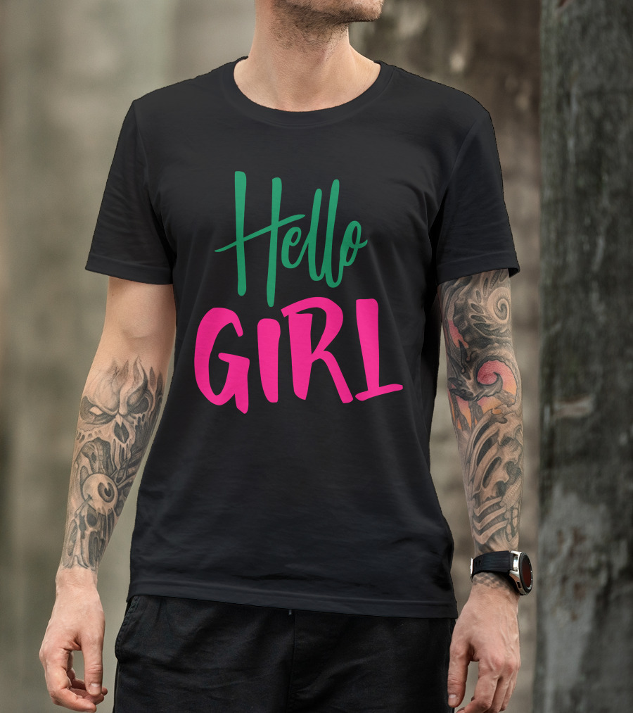 Hello Girl Bold Vibrant Text T-Shirt