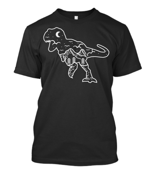 Jurassic World Dinosaur Moon Mountain Night Clouds T-Shirt