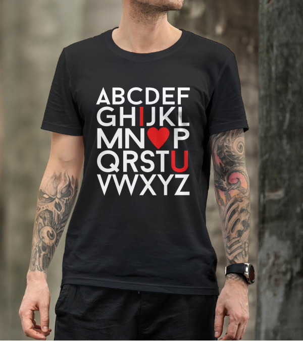 Alphabet I Heart U Kids Valentine T-Shirt
