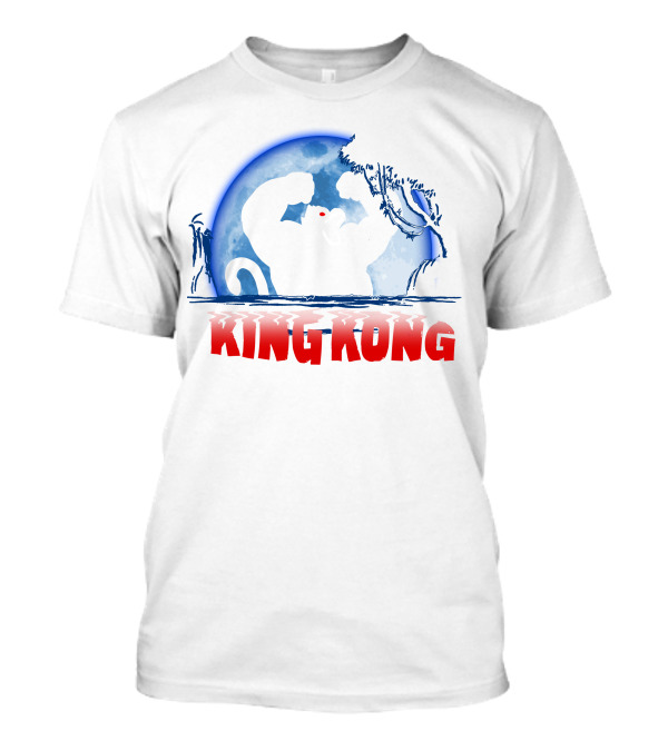 King Kong Silhouette In Front Of Full Moon With Red Eyes T-Shirt