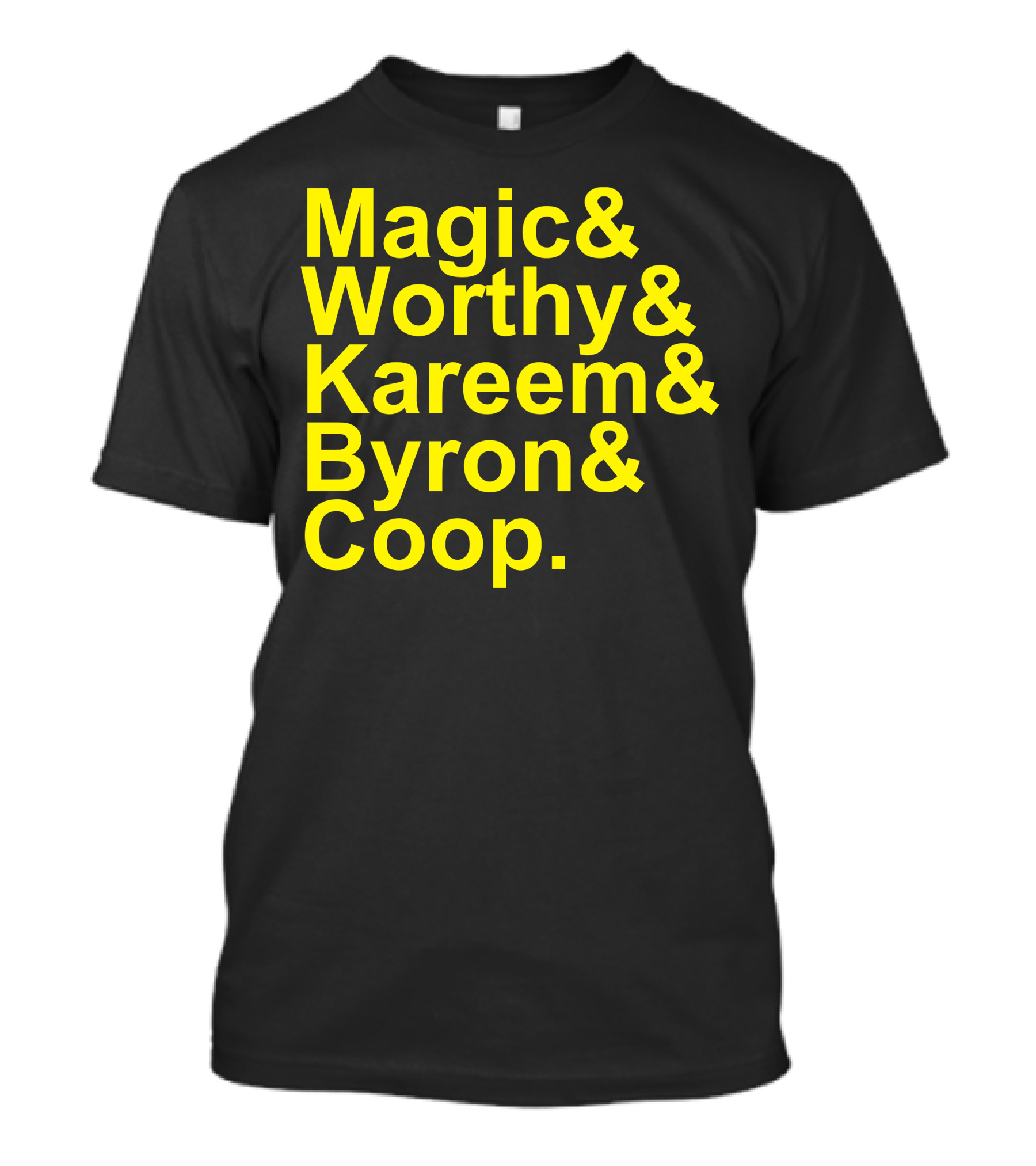 Lakers Showtime Magic Worthy Kareem Byron Coop Team T-Shirt