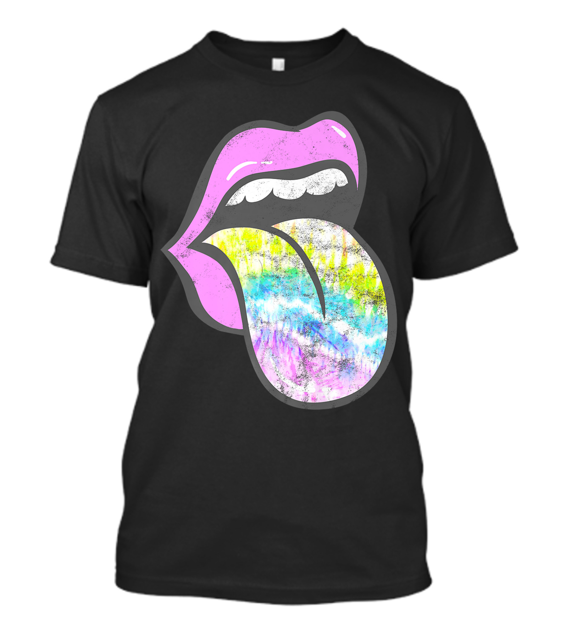 Lavender Rose Lips Tie Dye Tongue Out Pastel Palette T-Shirt