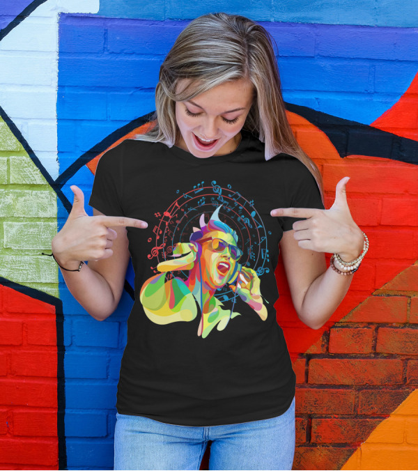 Listening To Music Vibrant Soundwaves Music Notes Burst T-Shirt