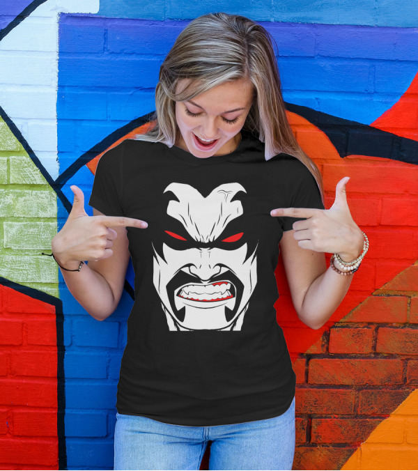 Lobo DC Comics Character Face With Red Eyes T-Shirt