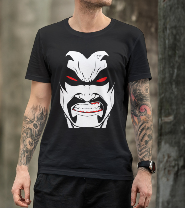 Lobo DC Comics Character Face With Red Eyes T-Shirt