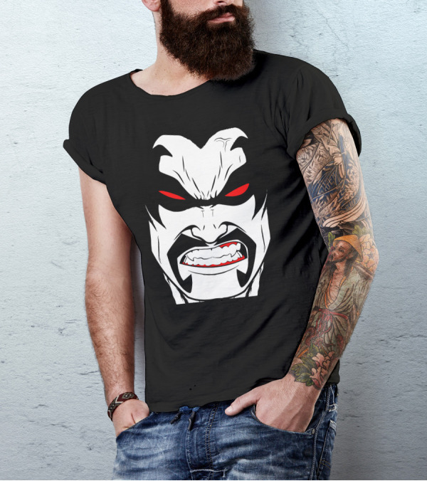 Lobo DC Comics Character Face With Red Eyes T-Shirt
