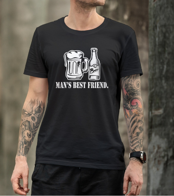 Man's Best Friend Beer Mug And Bottle T-Shirt