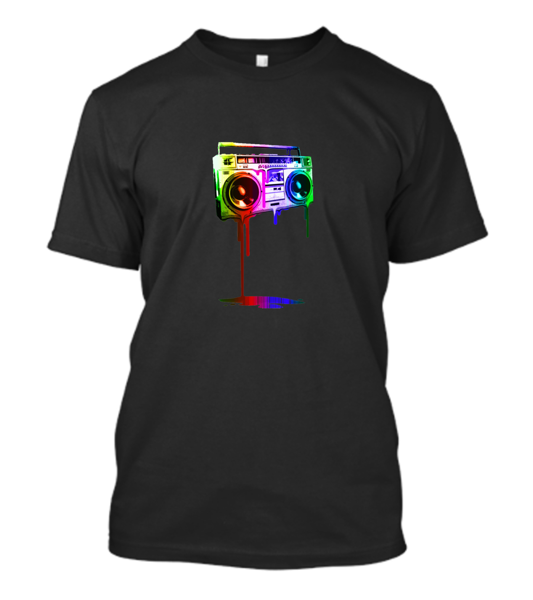 Retro Melting Rainbow Boombox T-Shirt