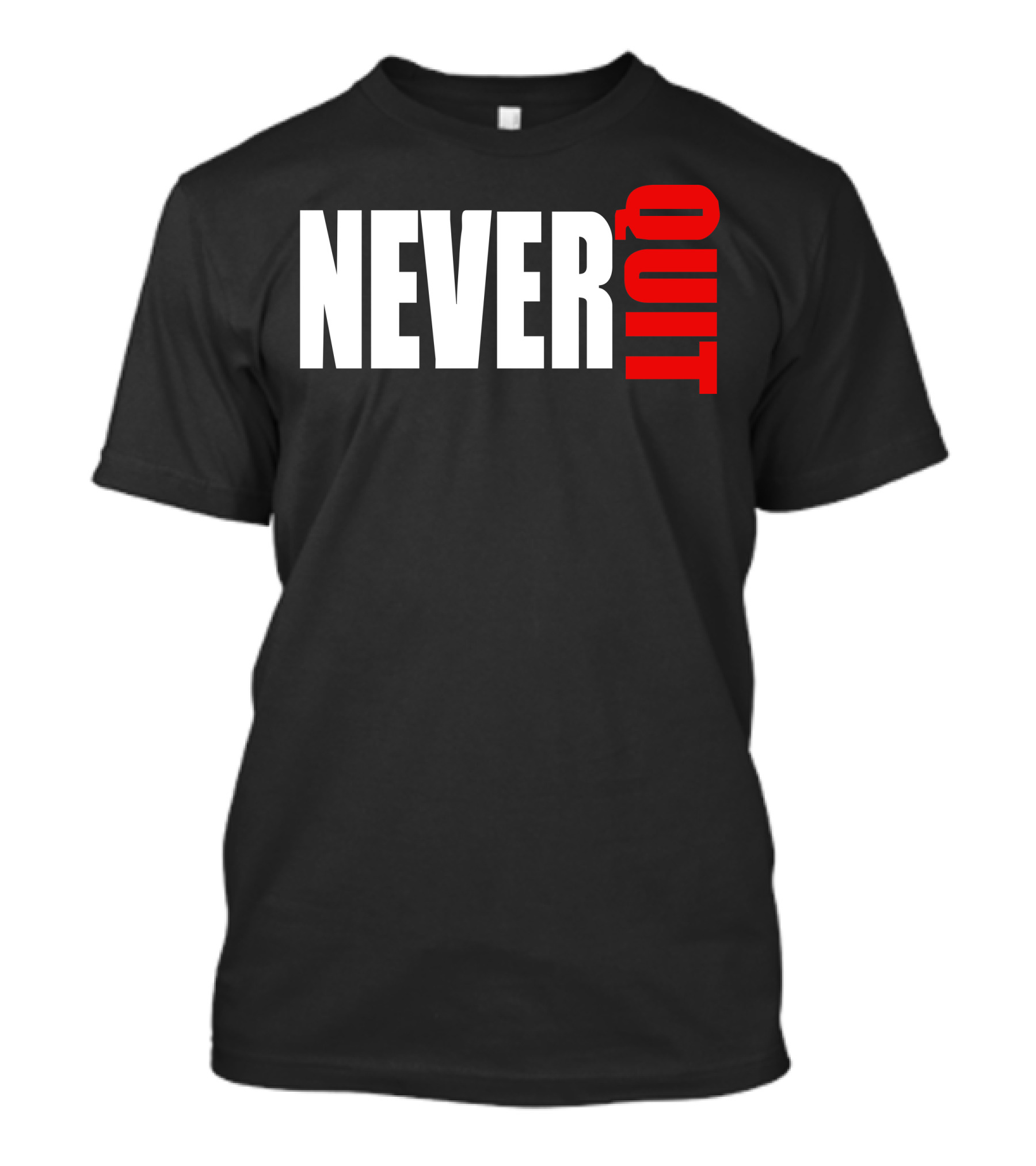 NEVER QUIT Motivational Text Black And Red Bold Motivational T-Shirt