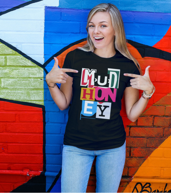 Mudhoney Colorful Bold Text Collage T-Shirt