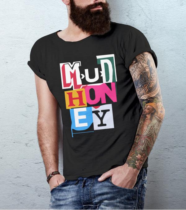Mudhoney Colorful Bold Text Collage T-Shirt