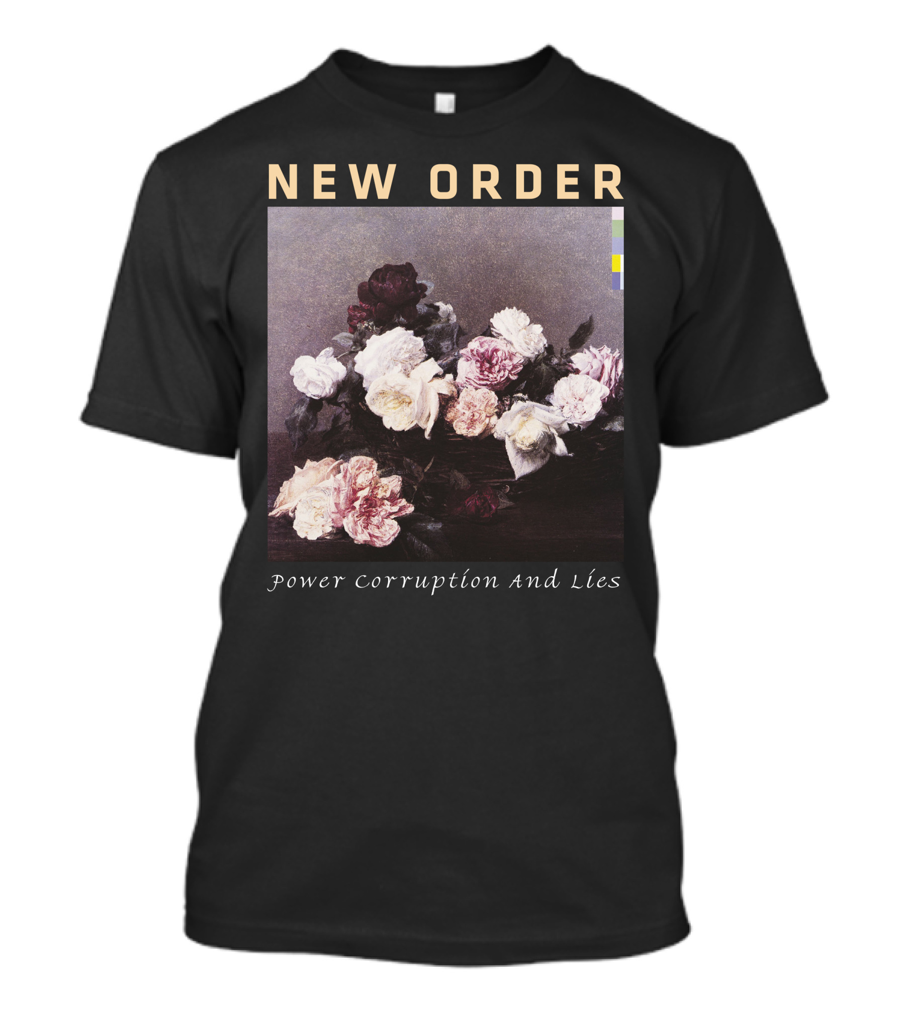 New Order Power Corruption And Lies Album Cover Art Roses T-Shirt