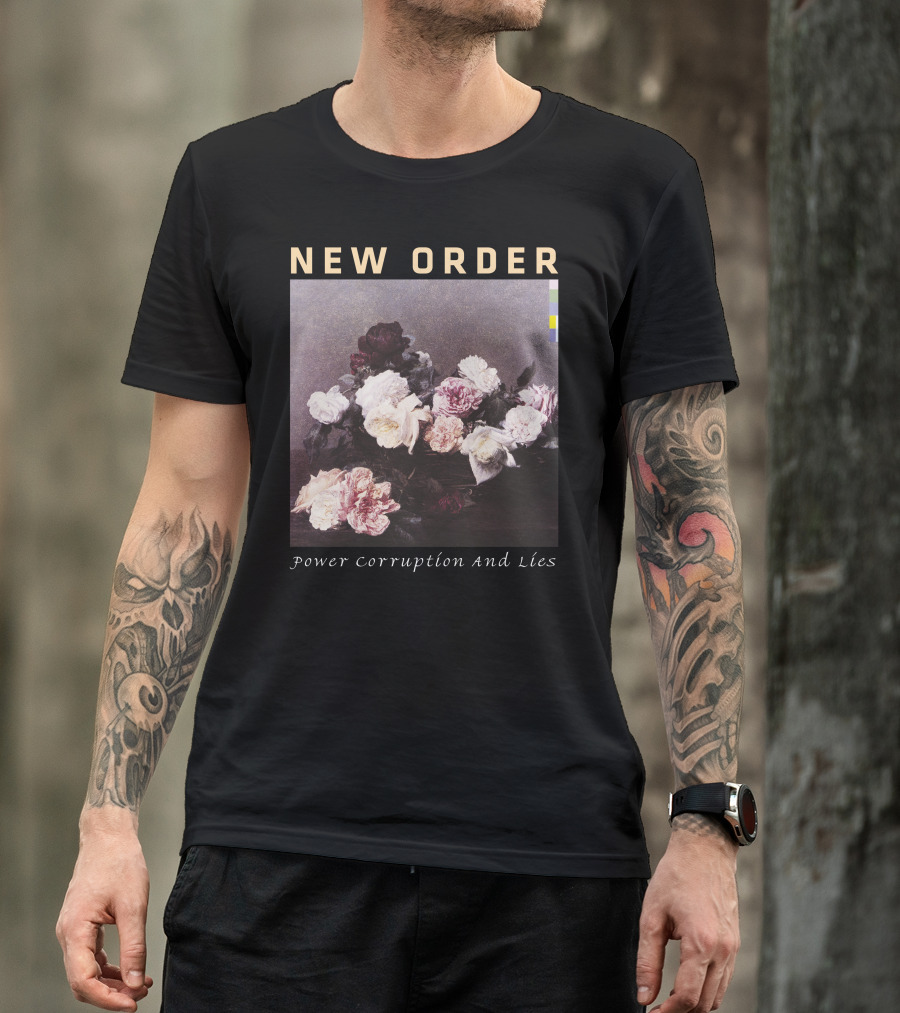 New Order Power Corruption And Lies Album Cover Art Roses T-Shirt