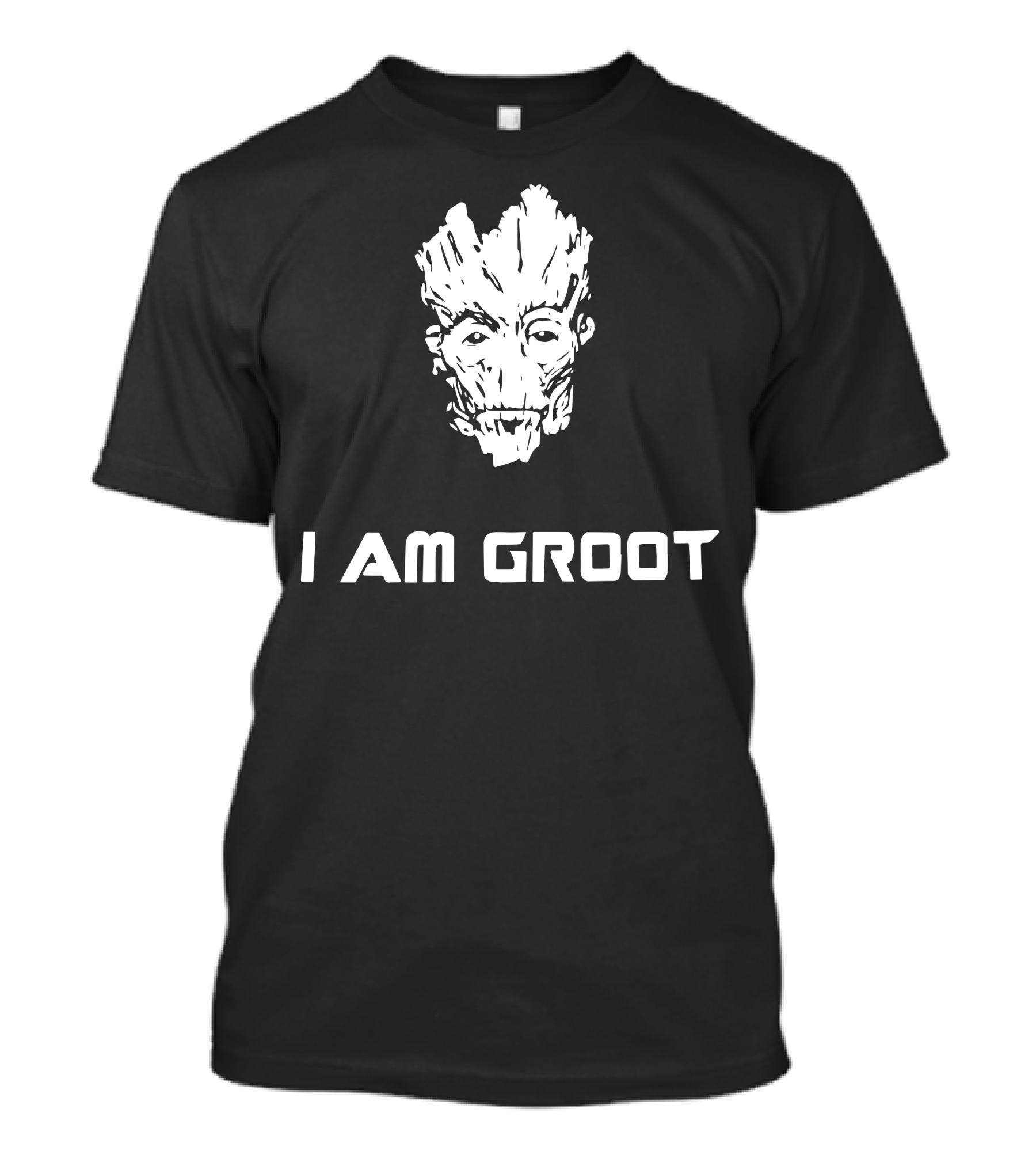 I Am Groot Character Head Typography T-Shirt